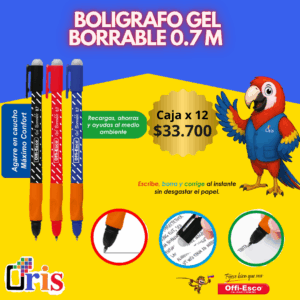 CAJA DE ESFERO BORRABLE OFFI-ESCO OE-025 NEGRA/AZUL/ROJO