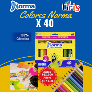 Colores Norma x40 Largos - Caja Completa con Mina Resistente de 4mm