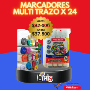 Marcadores Offi-Esco Multitrazo x24 Doble Punta - Base Alcohol OE-525-24