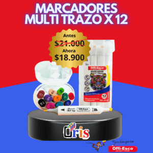 Marcadores Offi-Esco Multitrazo x12 (OE-525) - Doble Punta y Base Alcohol