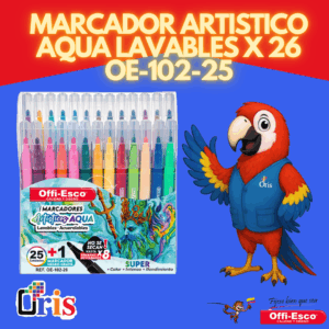 MARCADORES ARTISTICOS OFFI-ESCO AQUA LAVABLES Y ACUAREABLES X 26 oe-102-26