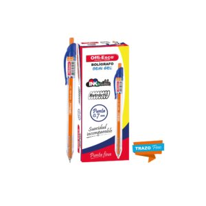 Bolígrafo Semi-Gel Retráctil 0.7mm - Trazo Fino (Caja x 12) AZUL