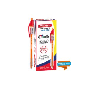 Bolígrafo Semi-Gel Retráctil 0.7mm - Trazo Fino (Caja x 12) ROJO