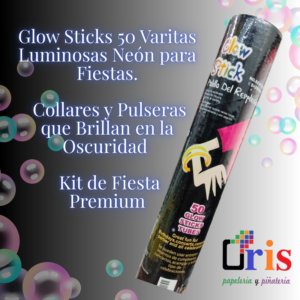 Pack 50 Varitas Luminosas Glow Sticks | Pulseras y Collares Neón para Fiestas